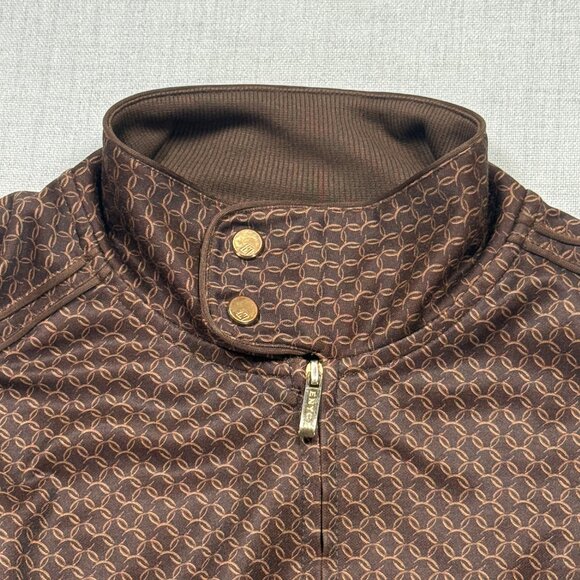 ENYCE Zip Track Jacket Brown Monogram Logo Full Zip Retro Style Size XXL - Picture 8 of 16
